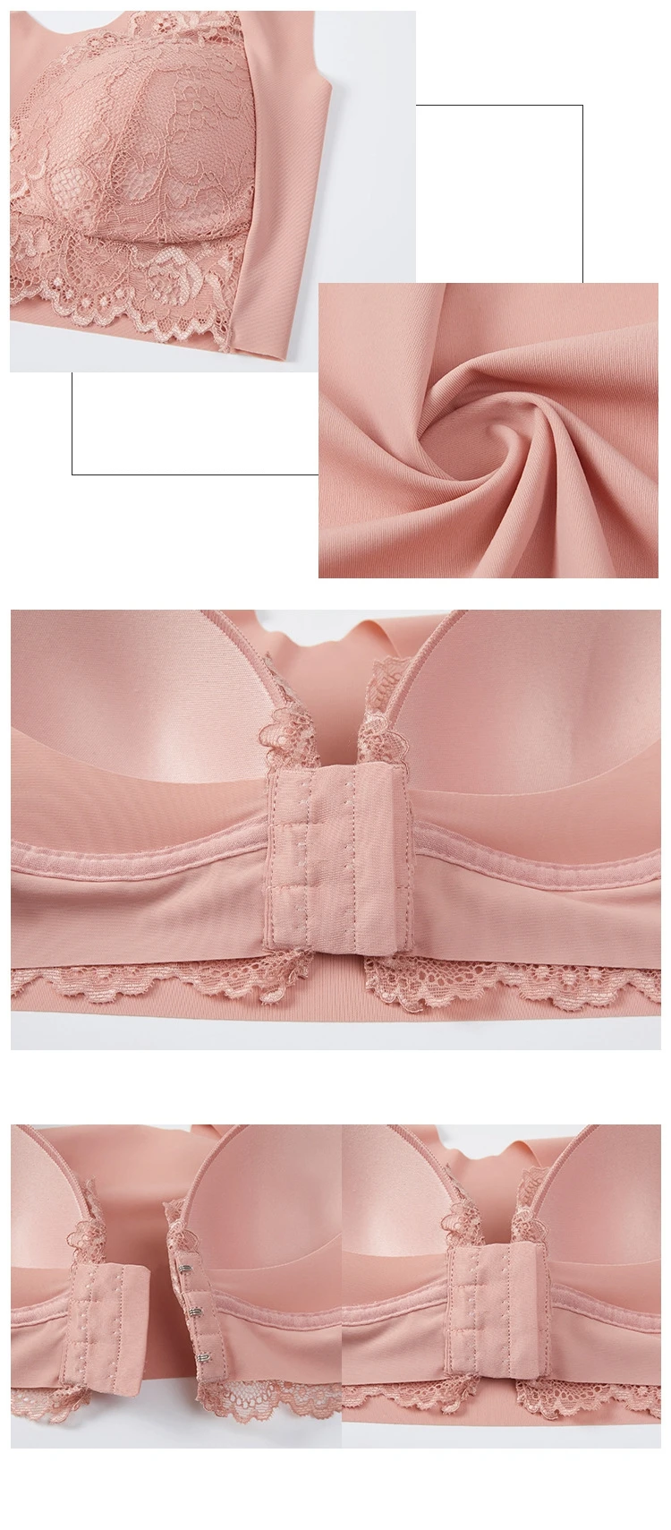 Ff1746 Plus Size Lace Sport Bra Bralettes Women Stretch Full Coverage