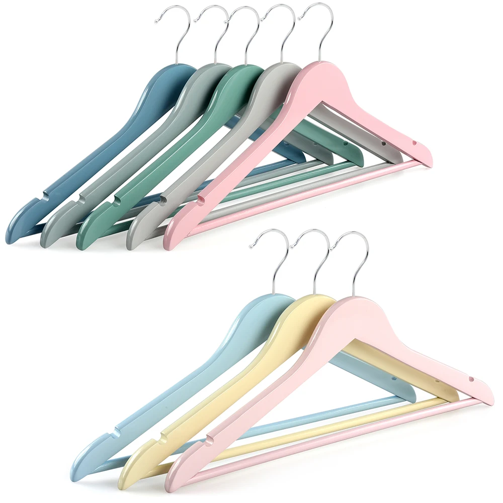 Wholesale Wholesale pink wood clothes shirts hangers wooden children suit  hanger Manufacturer and Supplier