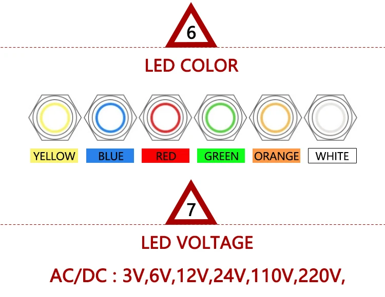 Custom 12MM 4Pin ON-OFF Metal Push Button Switch Waterproof High Button Push Button Electrical Switch with Power LED