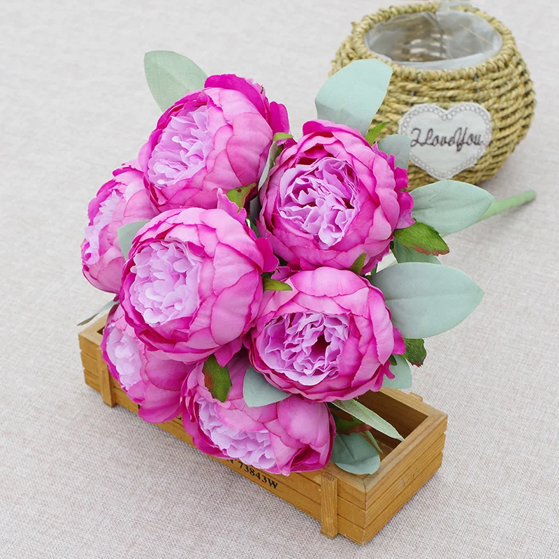 Jad Silk Peony Artificial Flowers Rose Bouquet Artificial Peonies