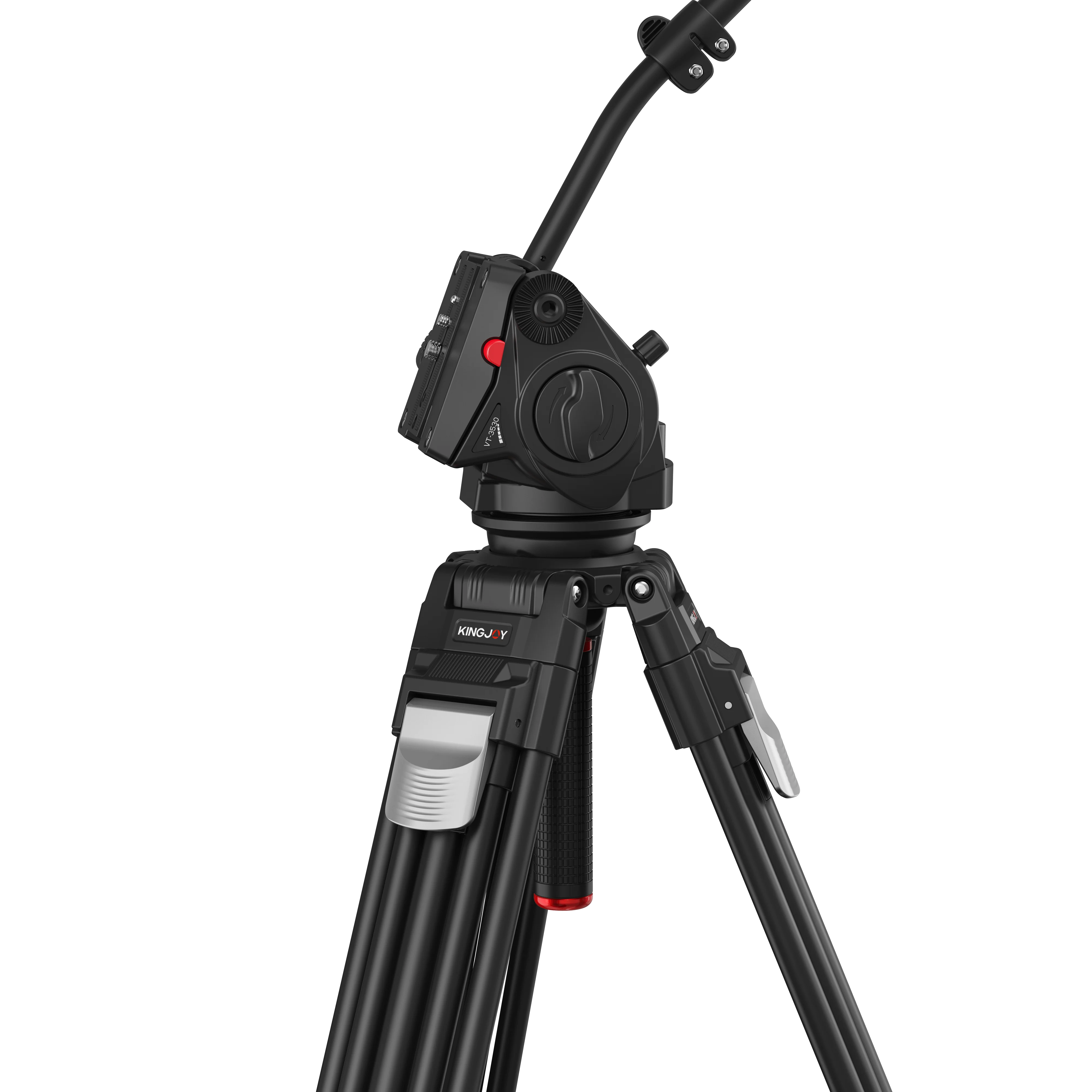 Professional Photographic Equipment KINGJOY One-click Lifting Broadcast CCTV Heavy Duty Video Camera Tripod With Fluid Head