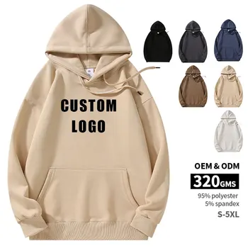 Puff Print Recycled Polyester Hoodie Unisex Drop Shoulder Relaxed Fit Heavyweight Streetwear Pullover Urban Commute Activewear