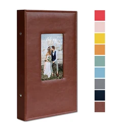 Фотоальбом 300 карманов для фотографий 4x6 дюймов, кожаный чехол большой емкости, книга с фотографиями для свадьбы, семейного отпуска ребенка (коричневый)