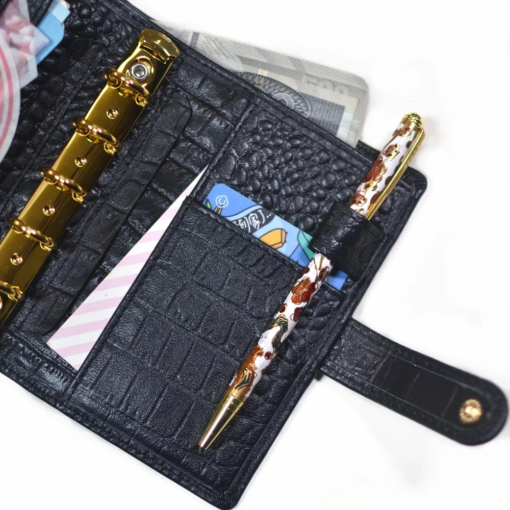 Мини-кошелек с 5 кольцами складной кошелек портативный блокнот органайзер для заметок кольцо из искусственной