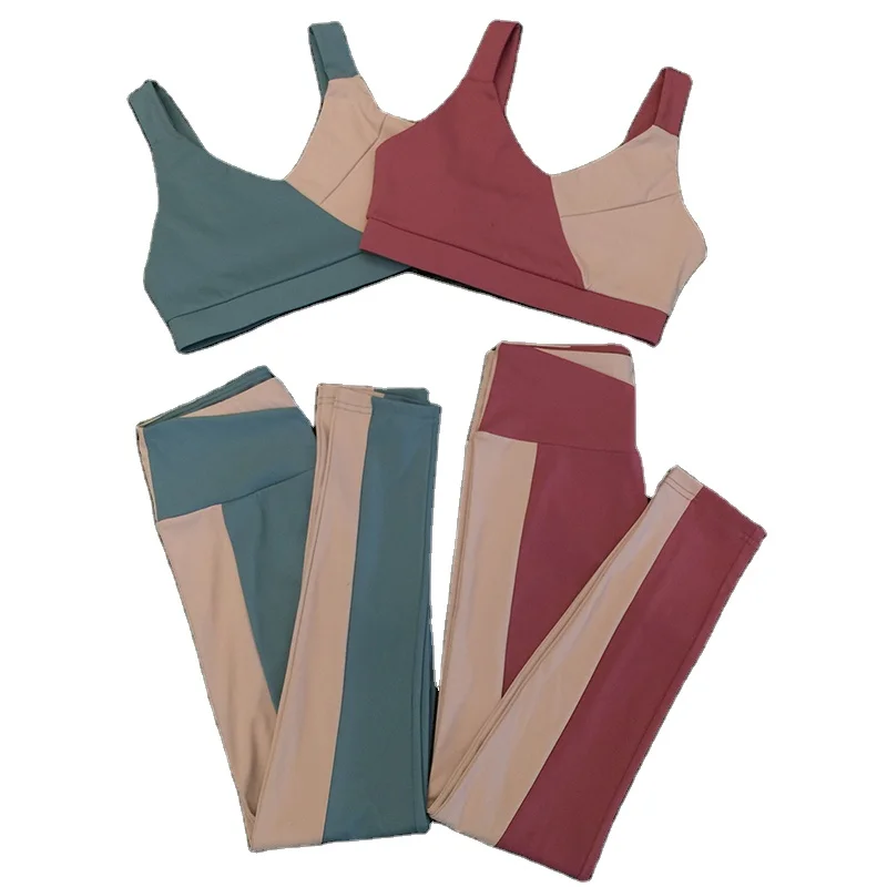 Новый дизайн, спортивная одежда для тренажерного зала, спортивный комплект с бюстгальтером и леггинсами для фитнеса, комплект для йоги в тренажерном зале