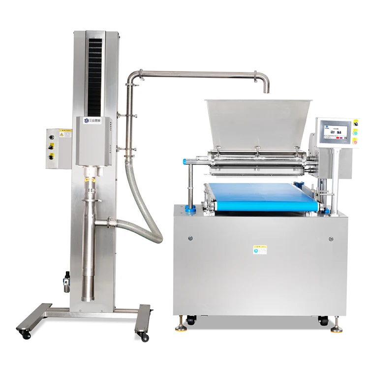 Sanhe Plc Control Commercial Macaron Cake Making Machine Swiss Roll Tiramisu Cake Filling Depositor Machine