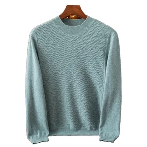 100% Cashmere Men's  Casual Winter Business Warm Breathable Knitted Customizable ODM Anti-Pilling Quick