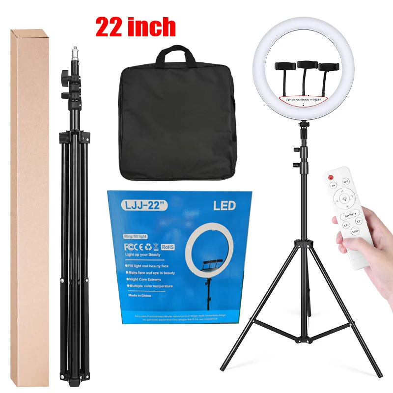 Eloies® 22 inch Professional LED Ring Light 9ft Metal Stand