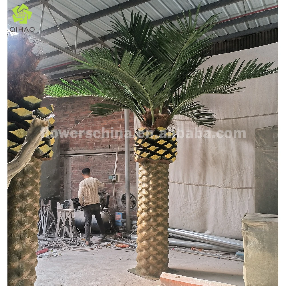 Magefertigte 3m 5m 8m Groe Knstliche Palme aus Fiberglas und Kunststoff,  Kokosnuss- und Dattelpalme fr Zuhause, UV-Bestndig, Gartendekoration
