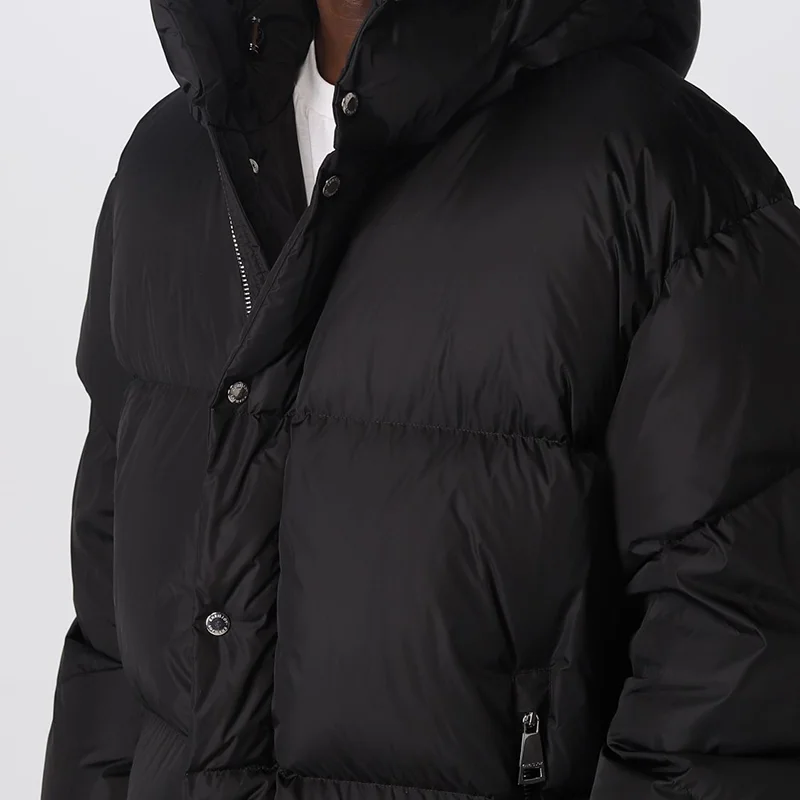 Winter Custom logo High Quality Heavyweight Puffer Coat Stand Collar Zip up Quilted Men Down Jacket