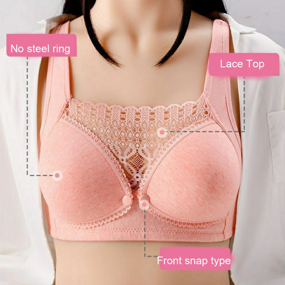 Women's Underwear Front Closure Wireless Maternity Bra Breastfeeding Bra Gathered Antisagging