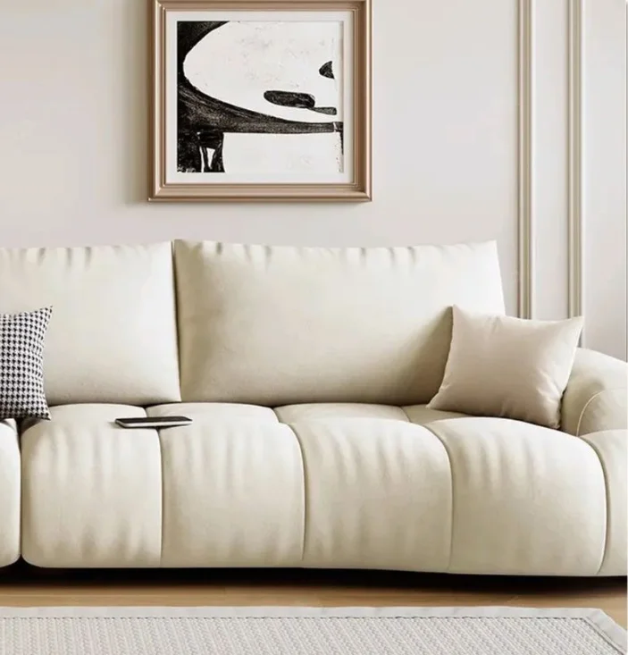 Antiscratch Sofa Living Room New Modern Minimalist White Cream Style