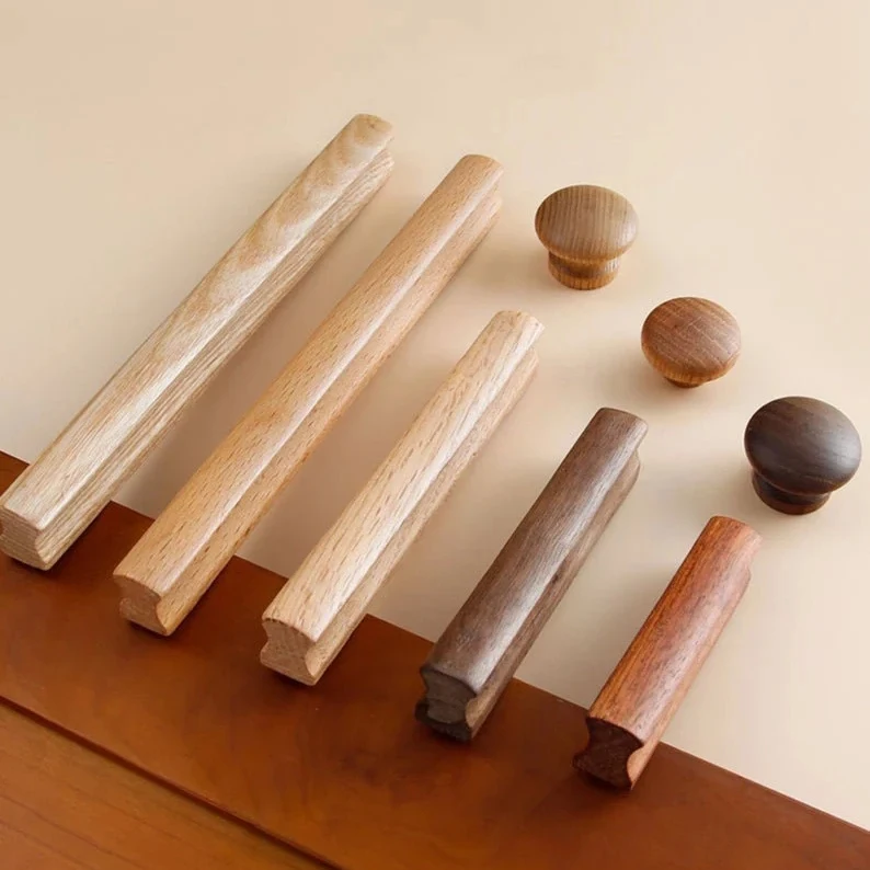 Oem Custom Kitchen Wardrobe Wooden Handles Solid Wood