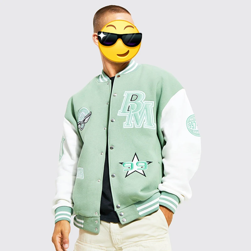 DCY Plain Varsity Jacket Varsity Letter Jackets Letterman Jackets Vintage Baseba