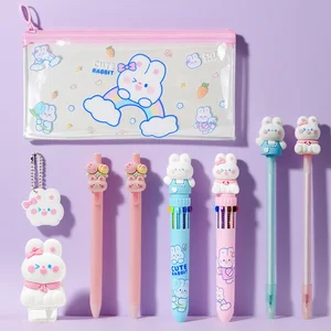 Student School Stationery Set Rabbit Pattern Includes Pen Bag Correction Tape Neutral Pen Gel Pen Office Desk Accessories for