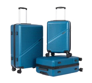 Luxury Mint Blue ABS 3-Piece Luggage Set New Fashion Design Light Weight 4-Wheel Carry-On Airport Trolley Suitcase