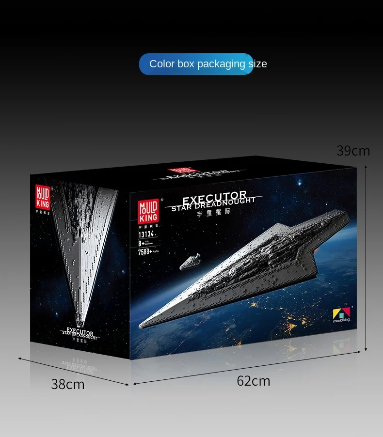  Mould King 13134 Super Star Destroyer Model Ship, Executor Star  Dreadnought Building Toy, 7588+Pcs Collectible Model Gifts, Build and Play  Awesome Building Kit for 8-12 Boys : Toys & Games