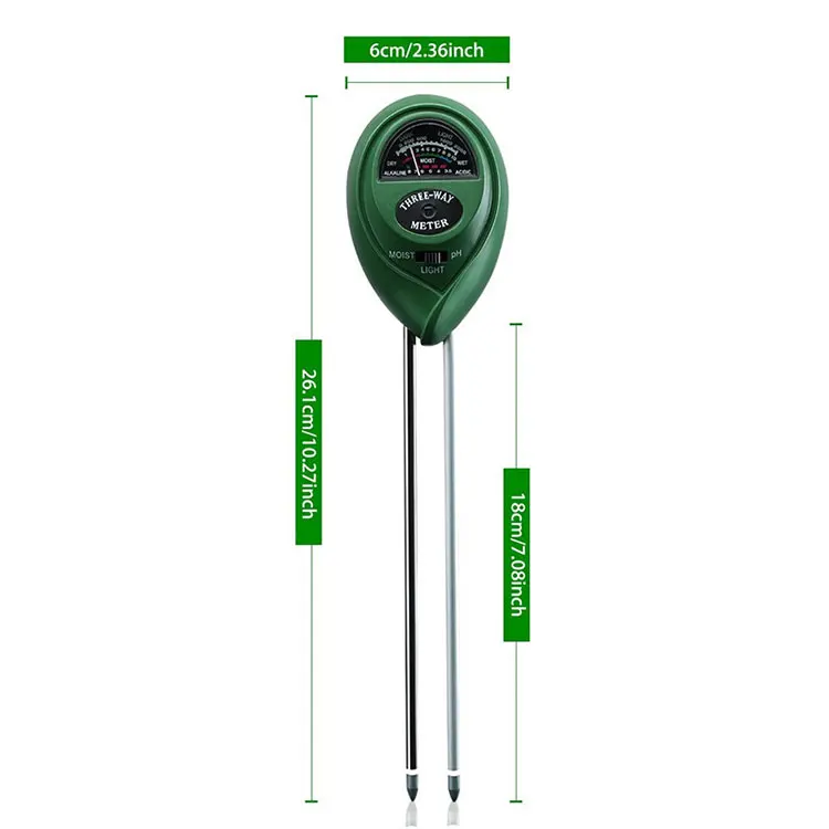 Hot Bán Logo In Ấn Pin Miễn Phí Đất Ph Độ Ẩm Meter 3 Trong 1 Đất Tester