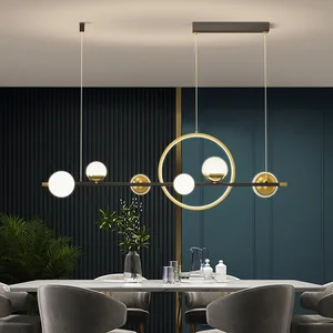Modern Nordic LED Dining Chandelier Light Luxury with Creative Glass Magic Bean Lamp Pendant Lights