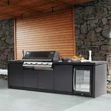 Artisan Backyard High End 304 Stainless Steel Modern Black Outdoor Kitchens With Built-In BBQ