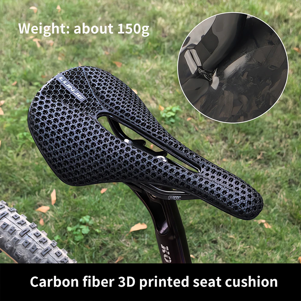 Sella Comfort Unisex 255mm Sella Bici In Fibra Di Carbonio Stampata 3D - Leggera 165g, Traspirante, Universale Sellino Bici Leggero 165g