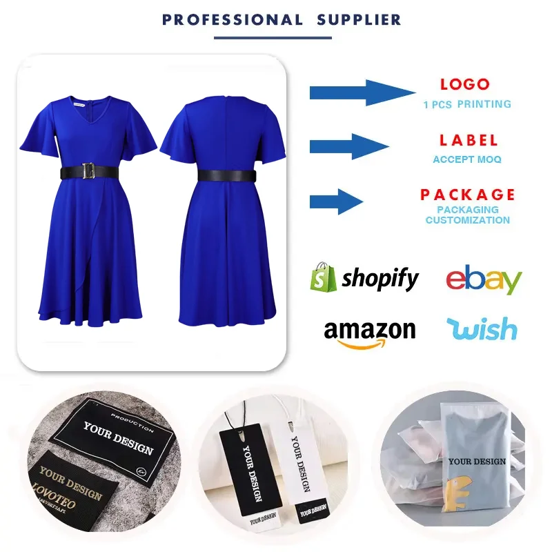 D297 Latest Design Flare Sleeve Solid Color African Dresses for Women Clothing Summer A-line Office Dress Ladies Formal Dresses D297 Latest Design Flare Sleeve Solid Color African Dresses for Women Clothing Summer A-line Office Dress Ladies Formal Dresses