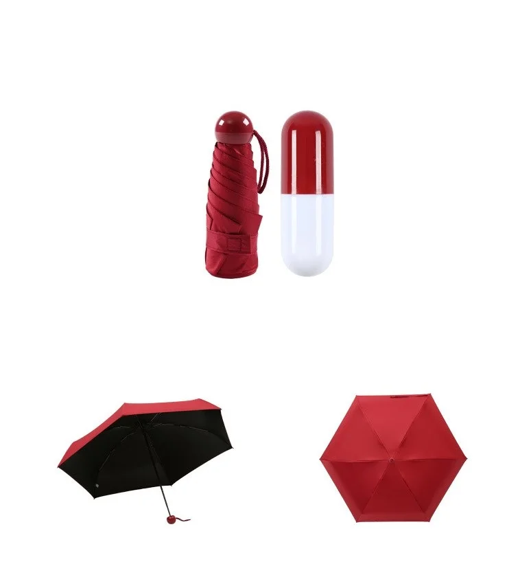 HTN - 1 Mini Ombrello Da Pioggia Solare Tascabile (rosa