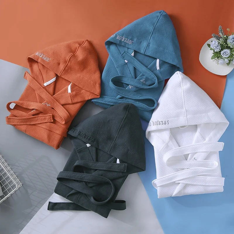 Luxury Four Seasons Bathrobe For Hotel Spa 100 Cotton Double Layer