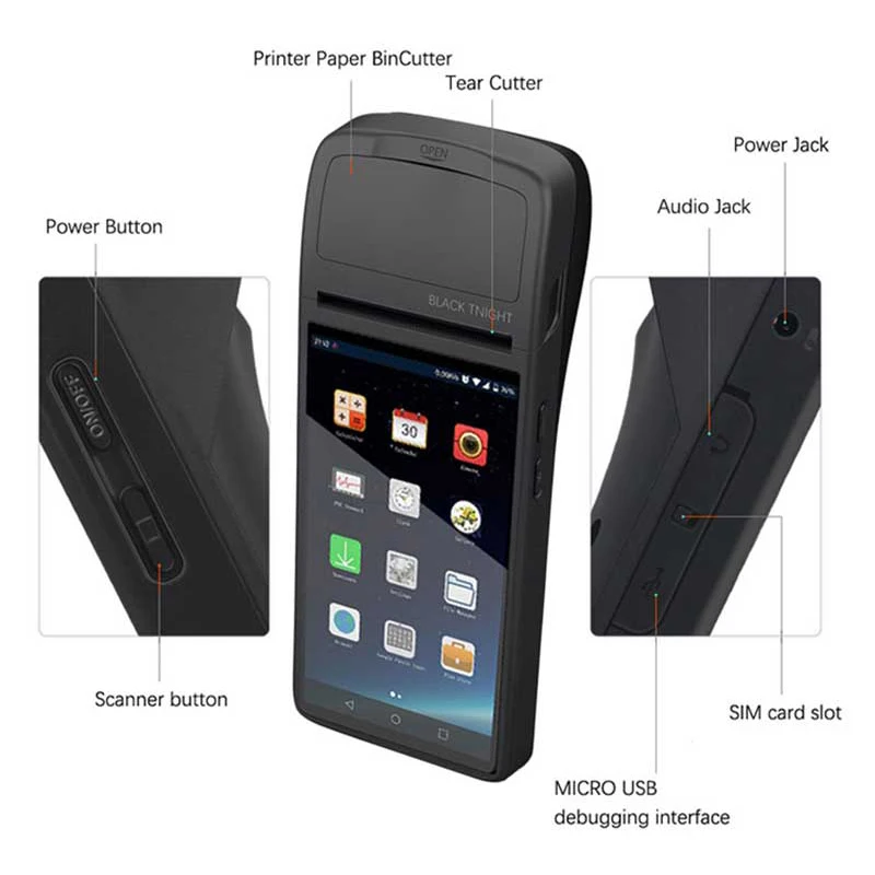 Pos Machine for Retail Shop Payment  Machine PDA Financial Equipment   Point of Sale Touch Screen Pos Cashier Register Terminal