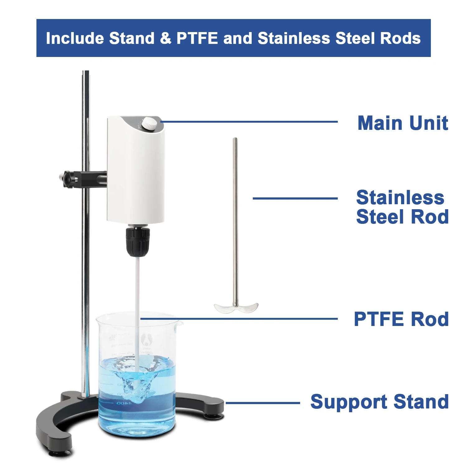 IKEME Lab Chemical Mixing Equipment Homogenizer Mixer Cosmetic 10L Lab Agitator Electric Laboratory Mixer Overhead Stirrer