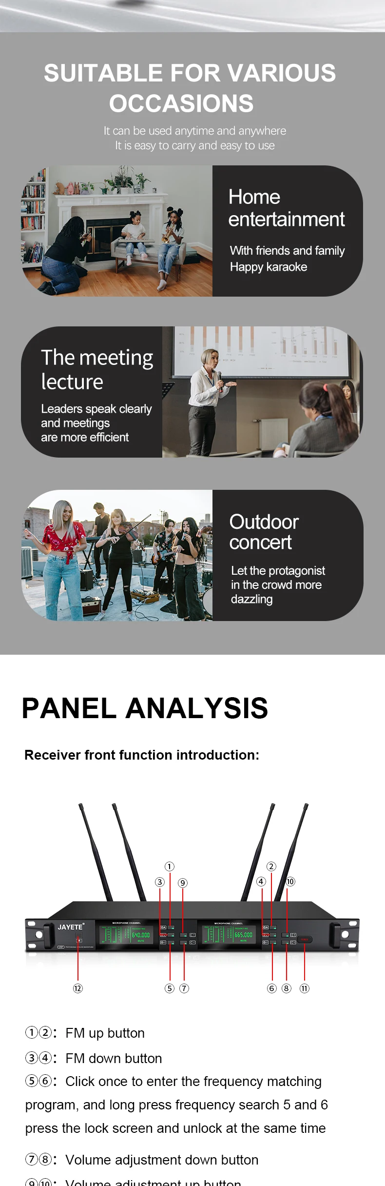 Professional Performance True Diversity Microphone 200 Frequency 2