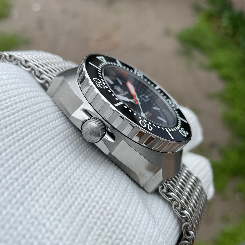 STEELDIVE ミリタリーウォッチ Steeldive SD1989 Men's 45MM Automatic Diver Watch - Stainless