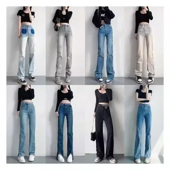 custom denim high waisted distressed skinny jeans Stretch Ripped Colombian pants Women Skinny Jeans