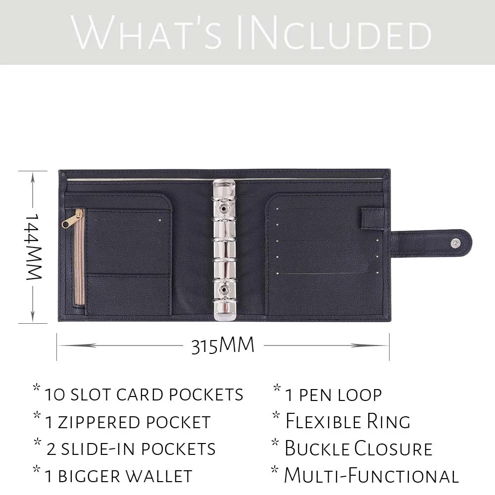 Source FB TK Hot New 6-Ring Pocket A7 Budget Binder with Zipper