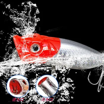 Wholesale Long Cast Topwater Popper Hard Lure, 7cm 12g Multicolor Bionic ABS Rattle Ball Glow in the Dark Fishing Bait – Popper – view 5