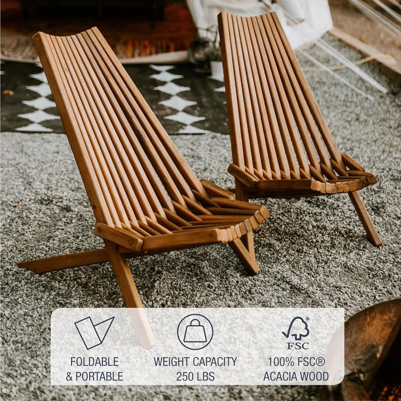 Tamarack Folding Wooden Outdoor Chairs Durable Stylish