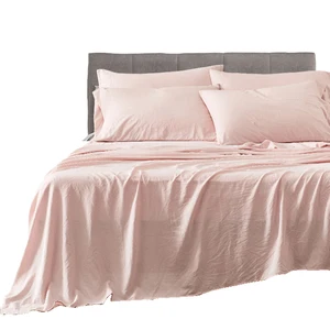 Wholesale miraculous Cotton Like 4pcs Bed Set Flat Luxury Solid Bed Sheet Set  for All Season Bed Linen Set