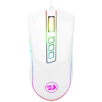M711 Cobra Gaming Mouse 16.8 Million RGB Backlit 10000 DPI Adjustable Comfortable Grip 7 Programmable Buttons White