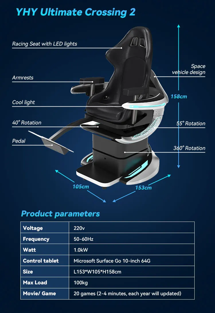 YHY 9D Vr Chair Cinema 1 Seats Virtual Reality Games Vr Theme Park Rides 9D Cinema Vr Cinema