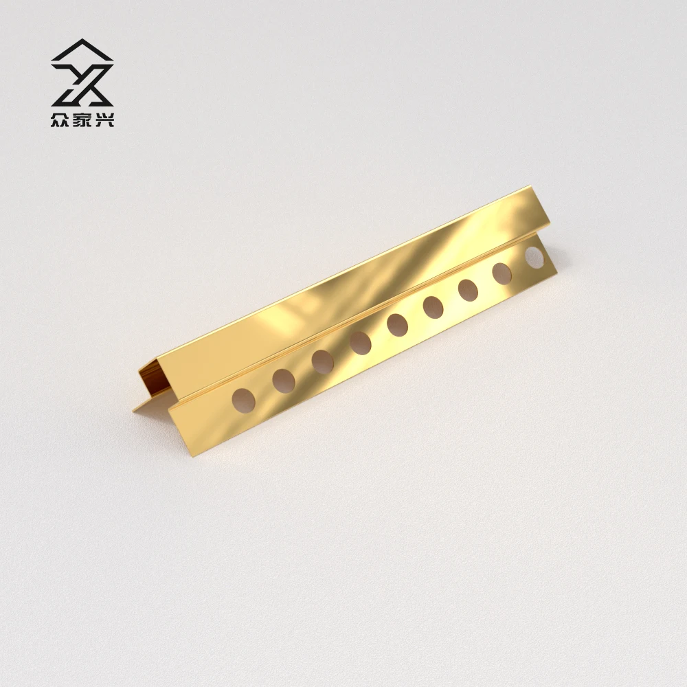 High Quality Gold Square Shape Polished Stainless Steel External Corner Tile Trim supplier