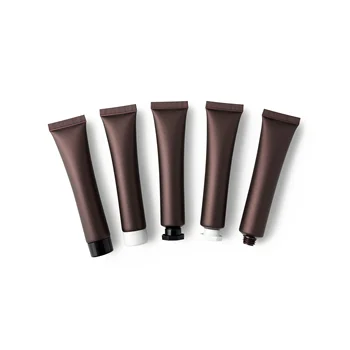 20g brown matte tube custom logo eye cream, lotion, plastic container soft cosmetic packaging