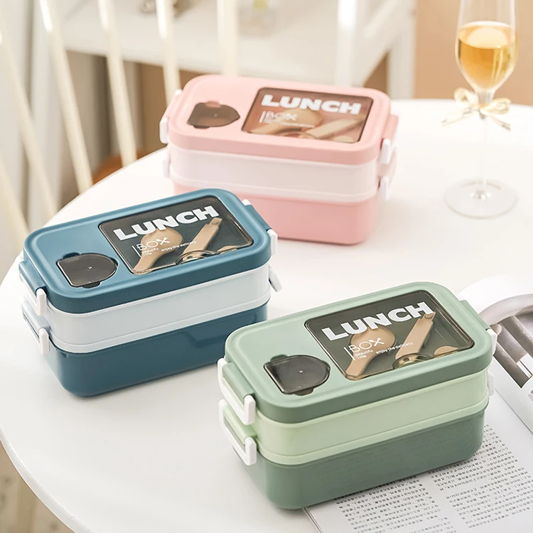 Eco Friendly Reusable 1400ML Leakproof Camping Food Storage Box Portable Food Container Plastic Kids Bento Lunch Box
