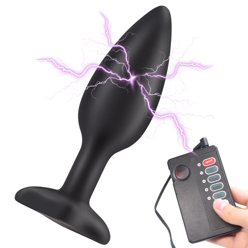 Silicone Prostate Massager Butt Plug Anale Dilation ASS Sex Toys Vibrating  Electric Shock Plug Anal Pour Femme Hommes