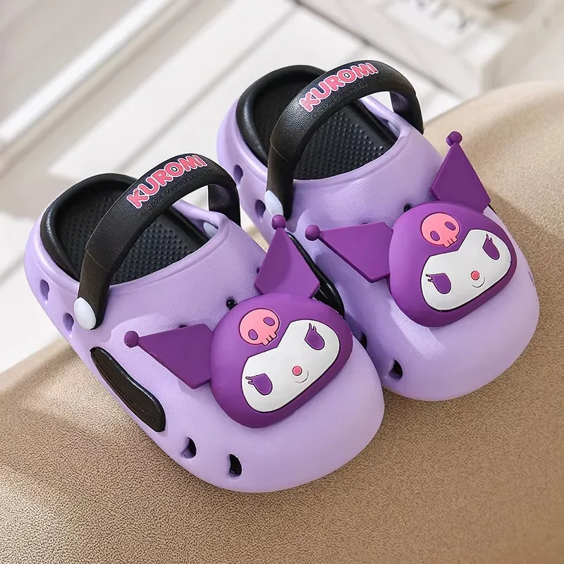Wholesale Kuromi Kids Summer Slippers Cartoon Anti-Slip Breathable Sandal  Girls Beach Shoe Anime Kitty Baby Cave Shoe OEM - Main Image