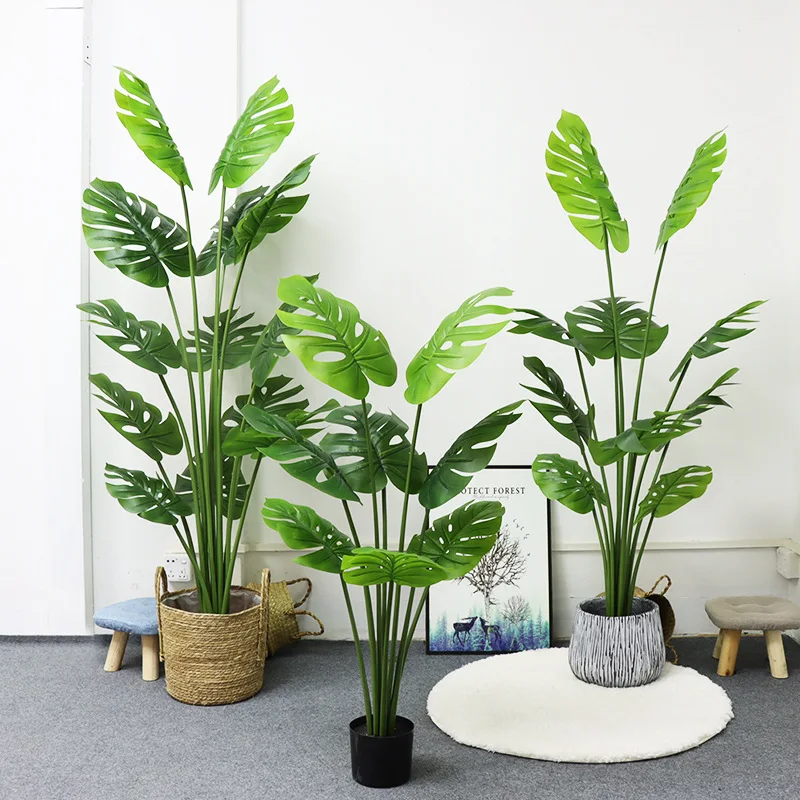 Palmera Artificial De Hojas De Monstera,Plantas De Plástico Resistentes A  Los Rayos Uv,Para Exteriores,Monstera Albo,Palma Tropical De Imitación -  Buy Artificial Monstera Hojas,Decoración De Casa,Monstera Albo Product on  Alibaba.com