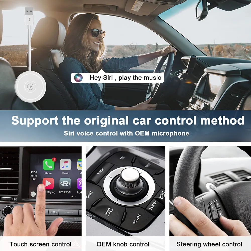 Wireless Carplay For Apple Iphone 15 14 13 12 11 Plus Pro Max Adapter Portable Universal Ai Box Dongle Wired To Zjq11 Laudtec factory