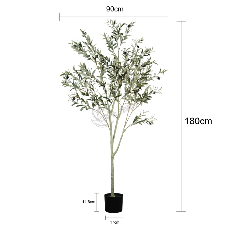6ft Olive Fake Ornamental Decor Guangdong Wholesale Plant Plastic Leaf