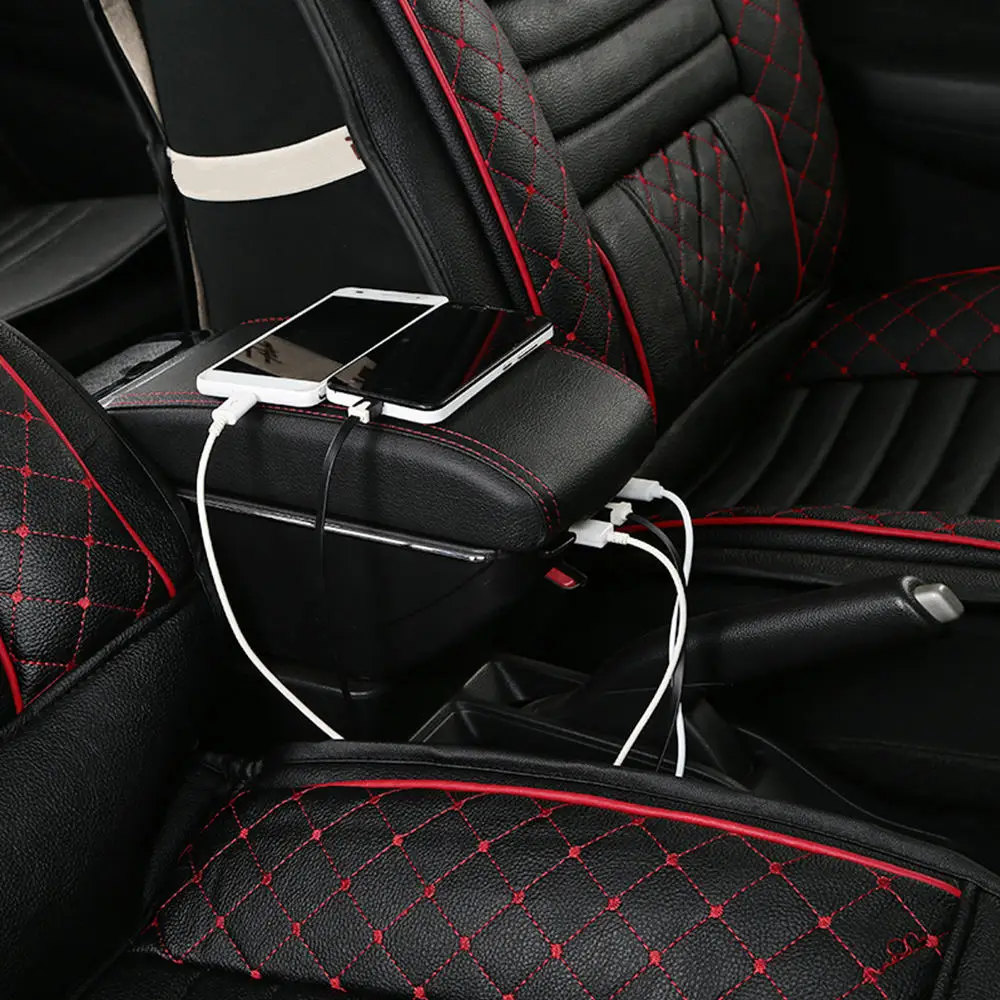 product split type rotatable heighten armrest box  central console storage box ashtray cup holder-7