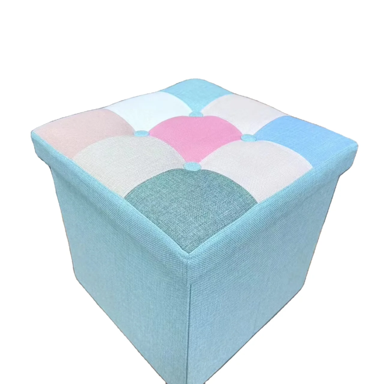 Modern Customizable Furniture Durable Foldable Fabric Linen Storage Bench for Living Room Space Saving Soft Box