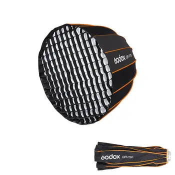 Godox QR-P120 Quick Release Parabolic Deep Soft Box Softbox Honeycomb Mesh Bowens Install Studio Flash for Photography